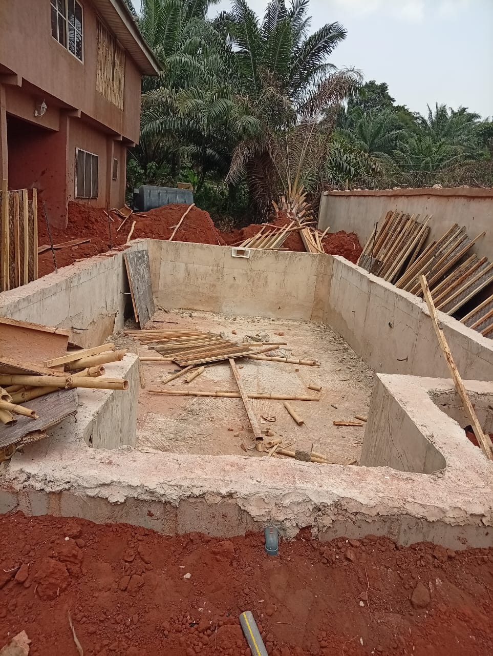 During pool construction, angle 3