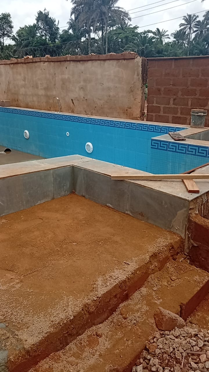 During pool construction, angle 1