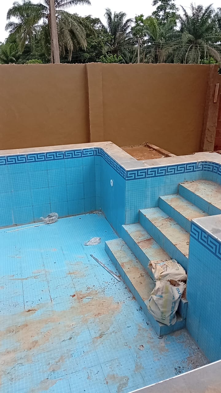 During pool construction