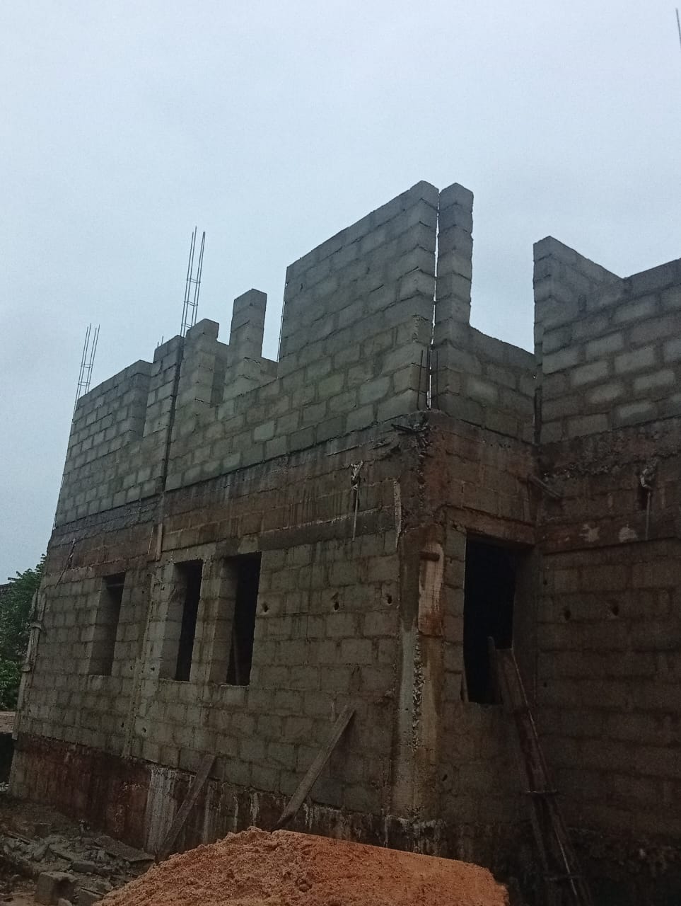 Two-storey building at decking level
