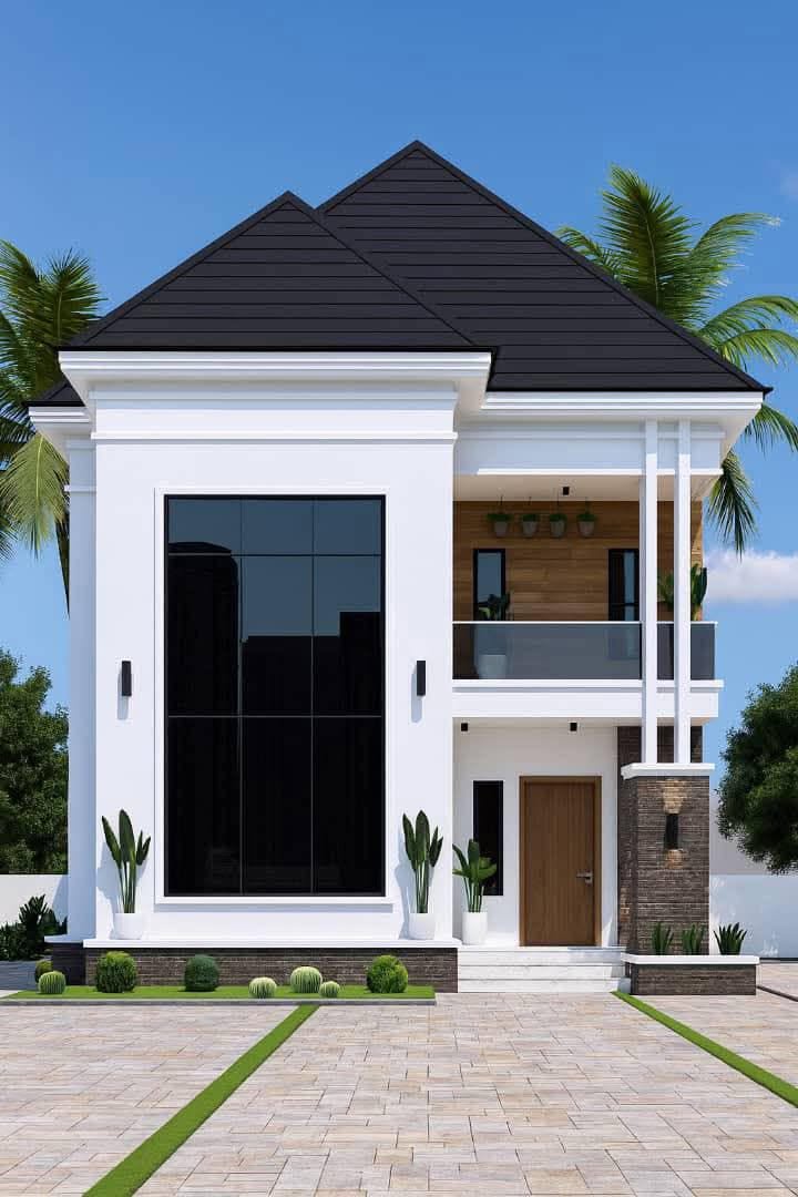 Modern white duplex built by DE-NATIONS