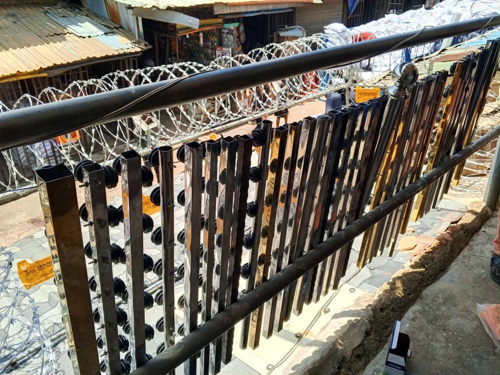 Fence security wire materials on display at market road