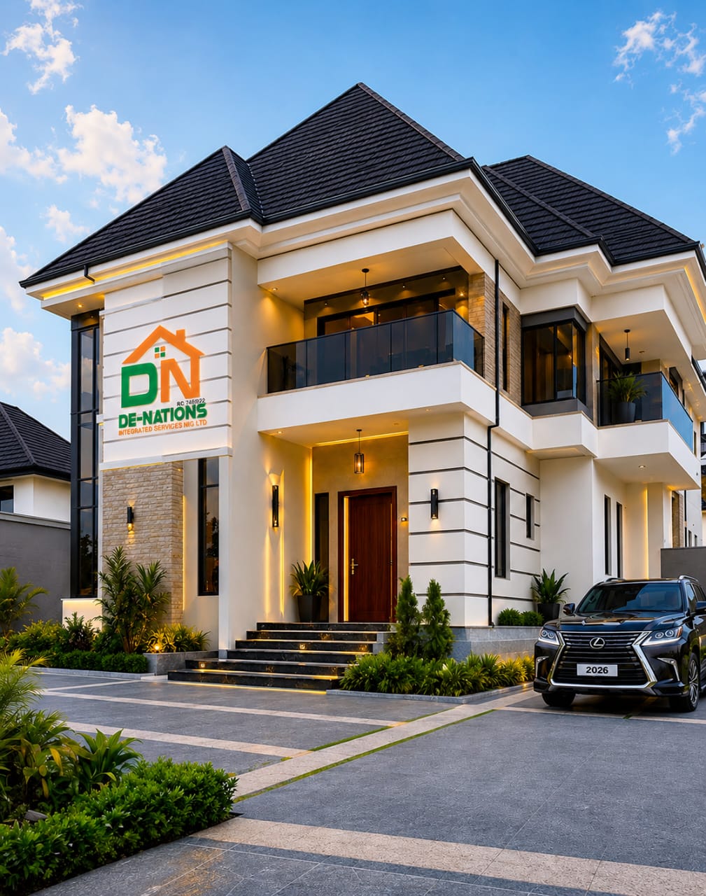4-bedroom duplex sample design angle 2, completed build by DE-NATIONS Integrated Services, Imo State